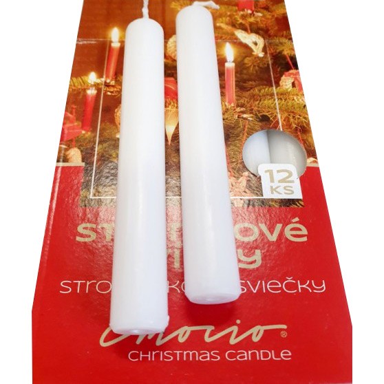 Svíčky stromkové 12ks 12x100mm Bílé26233 